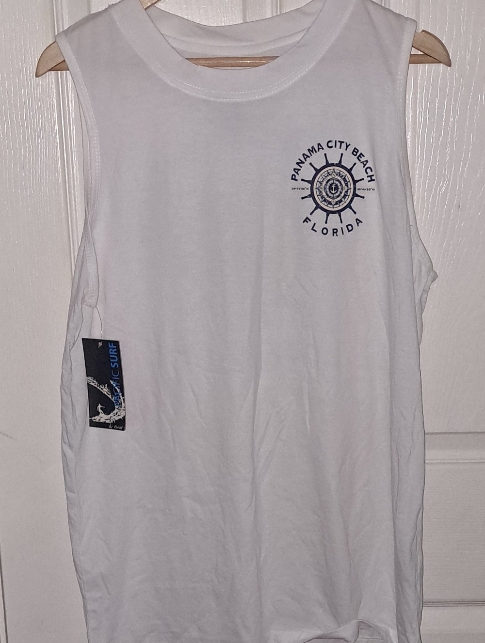Panama City Beach Florida White Sleeveless Tank - Coastal Graphic